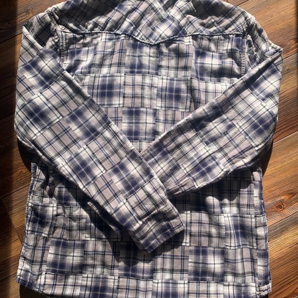 Lucky Brand Flannel Check Plaid Pearl Snap Western Casual Shirt Men Medium - Picture 6 of 9
